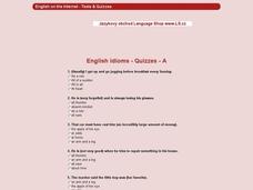 Quiz on Idioms #1 Interactive