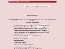 ESL: Fiil-In-The-Blank Vocabulary Practice Interactive