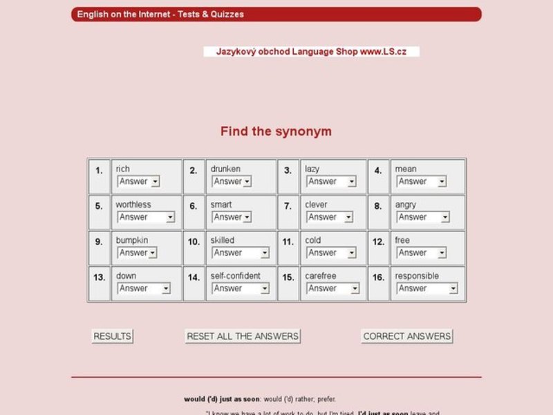 Find the Synonym Interactive