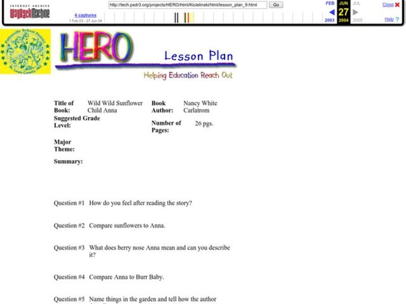 Wild, Wild Sunflower Child Anna Worksheet