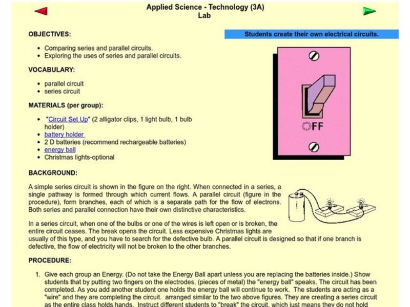 Electrical Circuits Lesson Plan