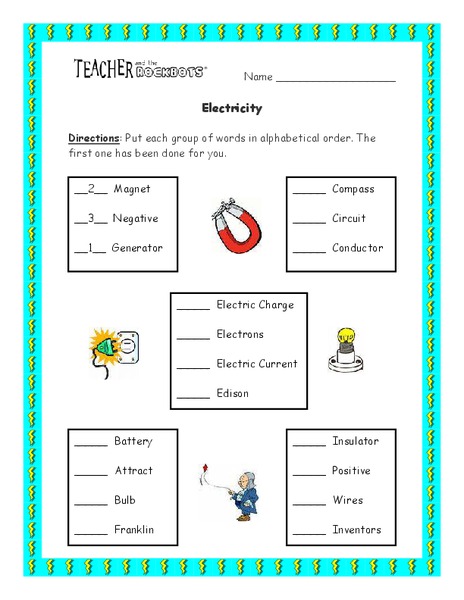 Electricity Worksheet