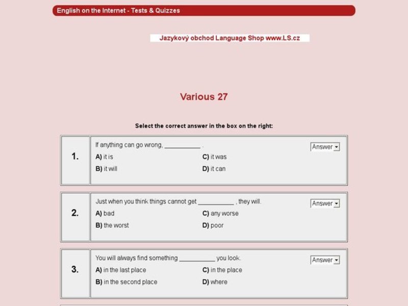 Various words: 27 Interactive