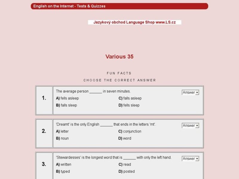 ESL: Fun Facts Vocabulary Interactive