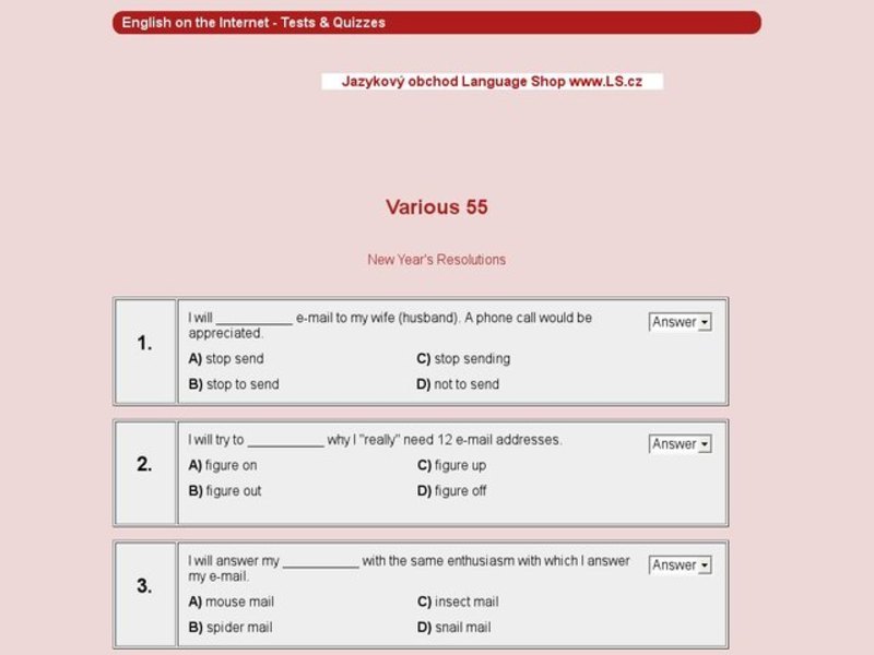 New Year's Resolutions: various 55 Interactive