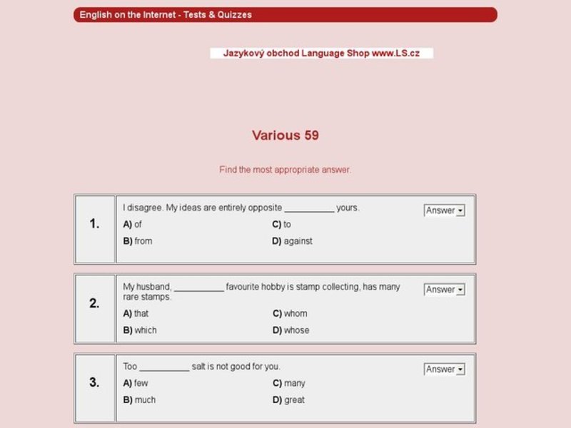 Various words: 59 Interactive