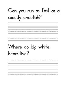 Cheetahs and Bears: copy the sentences Worksheet