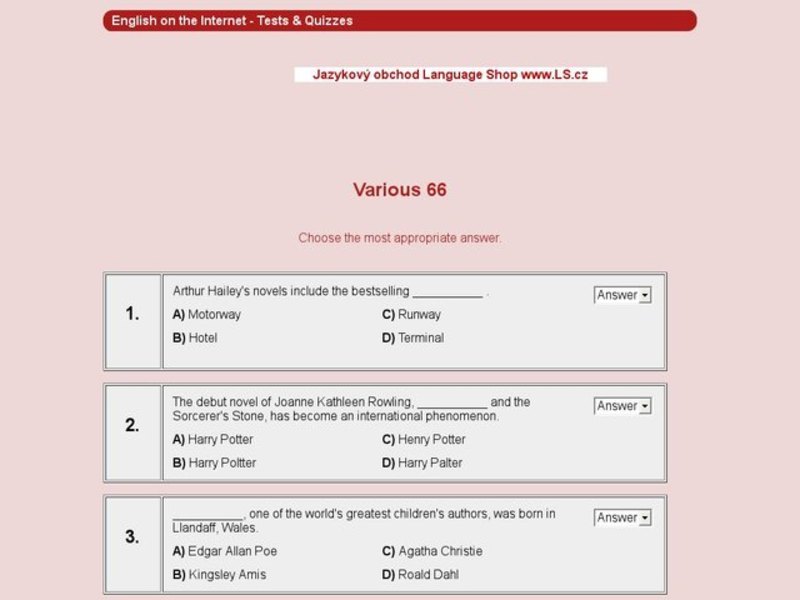 General Knowledge of Books #66 Interactive