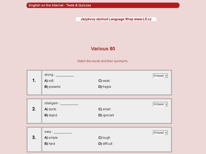 Synonyms: various 80 Interactive