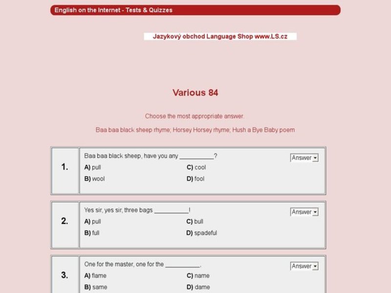 Baa baa black sheep, Horsey Horsey, Hush a Bye Baby Interactive