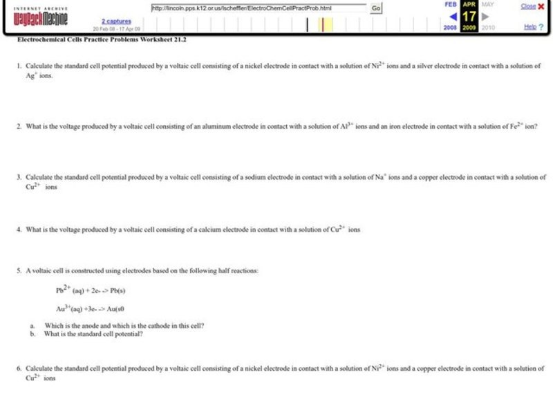 Electrochemical Cells Lesson Plan