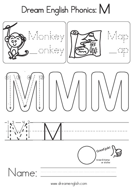 Dream English Phonics: M Worksheet