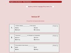 Various verbs: 87 Interactive