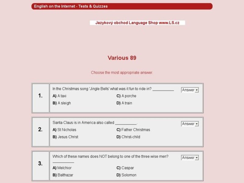 Vocabulary Review #89 - Christmas Interactive
