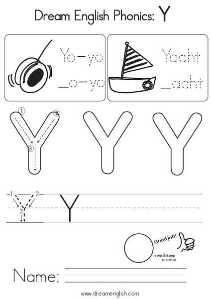Dream English Phonics: Y Worksheet