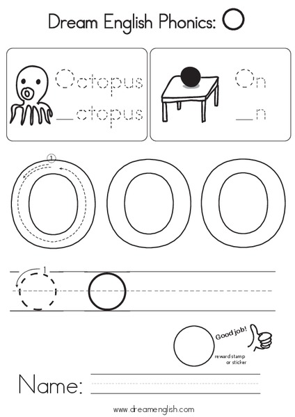 Dream English Phonics: "O" Worksheet