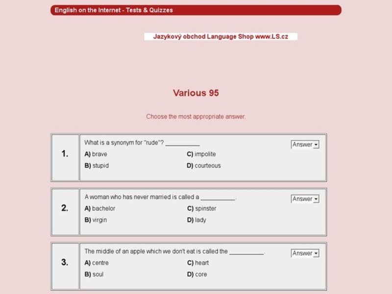 Various Words: 95 Interactive