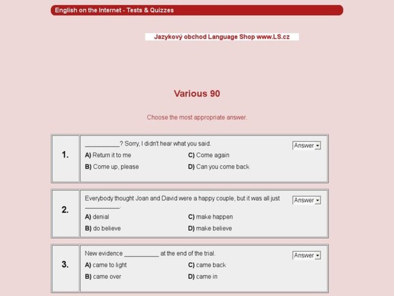 Various words: 90 Interactive