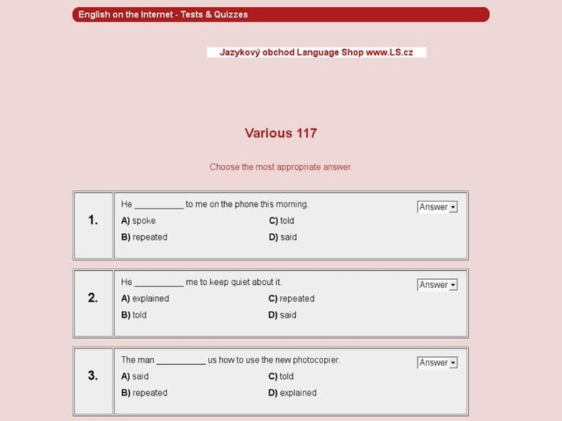 Vocabulary Review #117 Interactive