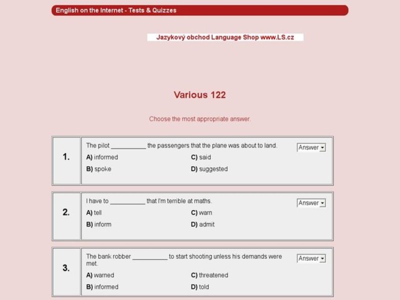 Various Words: 122 Interactive