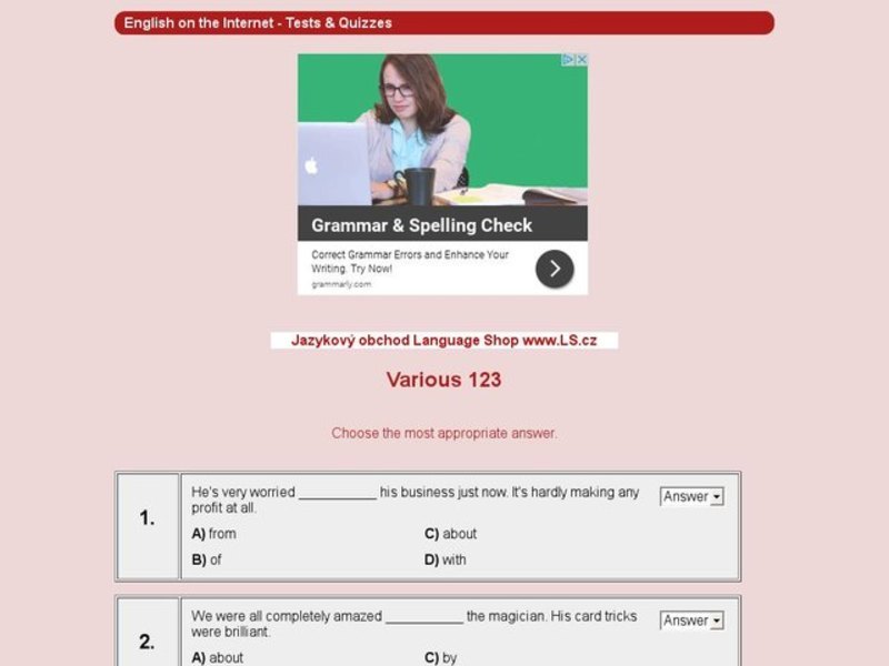 Vocabulary Review #123 Interactive