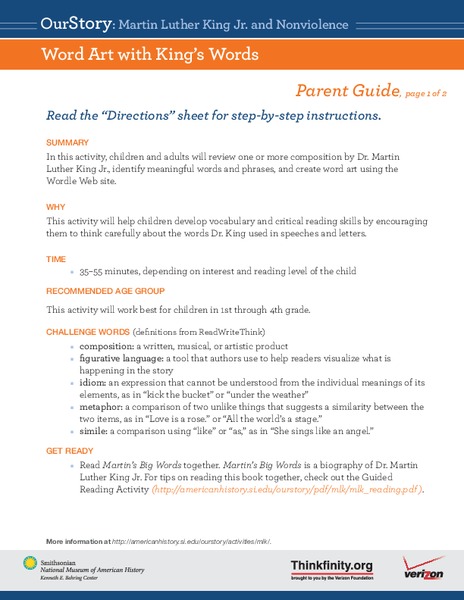 Word Art with King's Words Lesson Plan