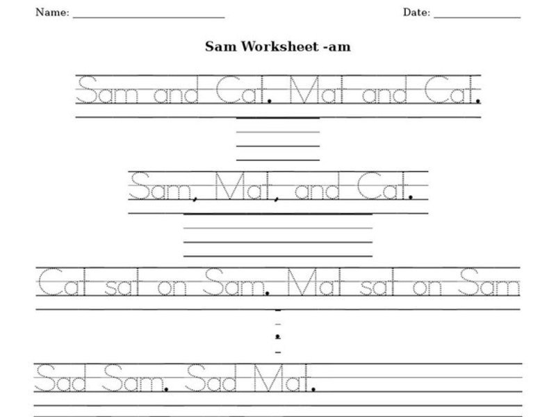 Sam Worksheet -am Worksheet