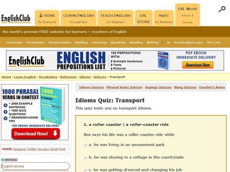 Idioms:  Transport Interactive