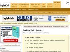 Sayings Quiz: Danger Interactive