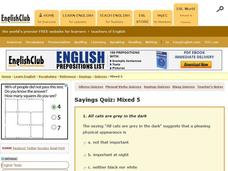 Sayings Quiz Worksheet