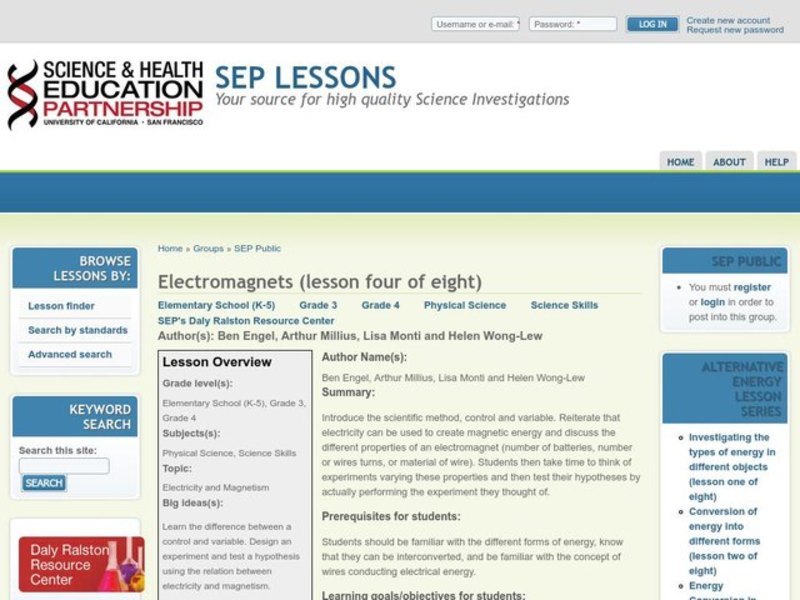 Electromagnets Lesson Plan