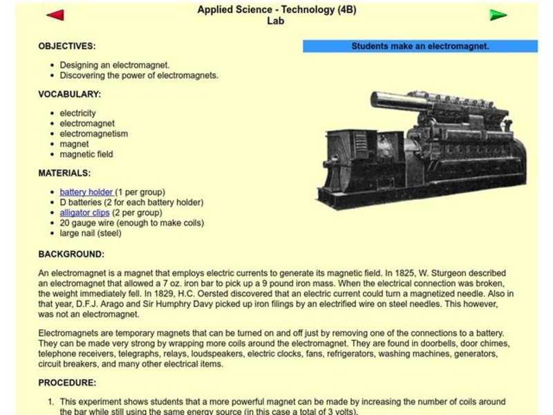 Electromagnets Lesson Plan