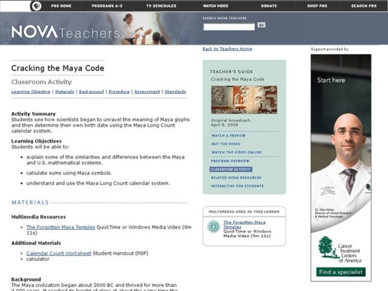 Cracking the Maya Code Lesson Plan