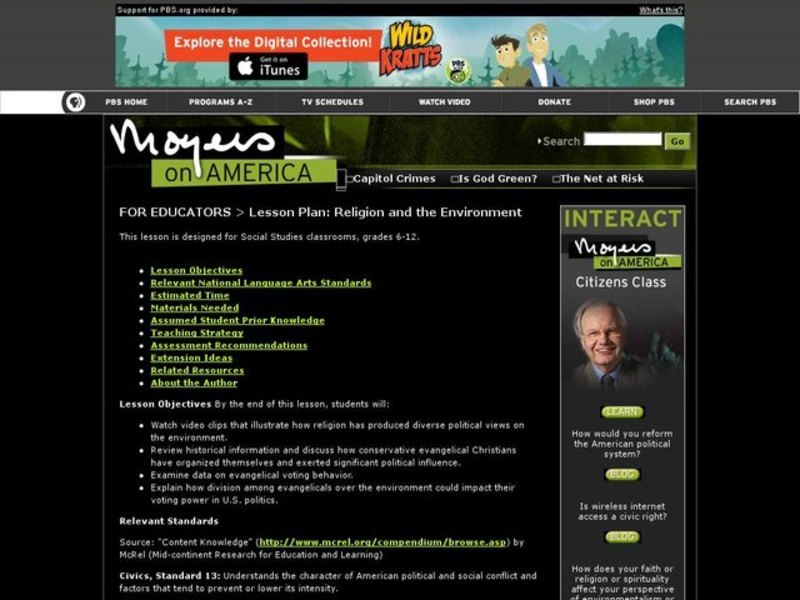 Religion and the Environment Lesson Plan