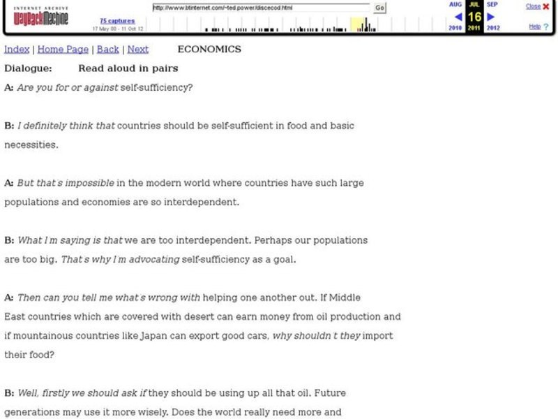 Economics Dialogue Lesson Plan