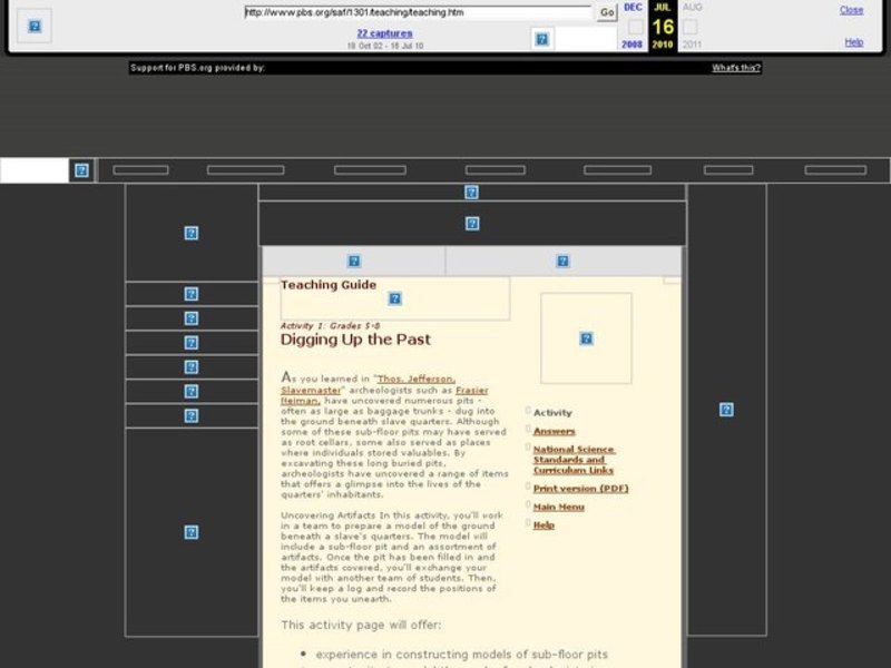 Digging up the Past Lesson Plan