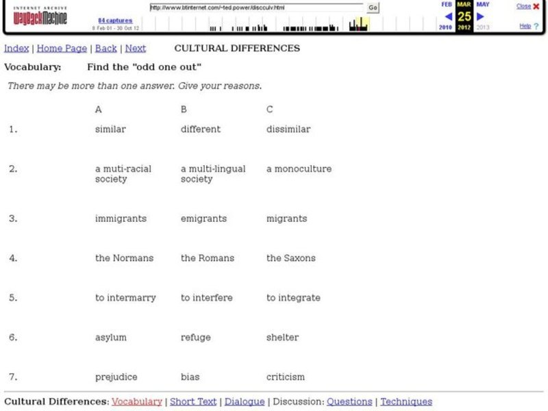 Cultural Differences Vocabulary Lesson Plan