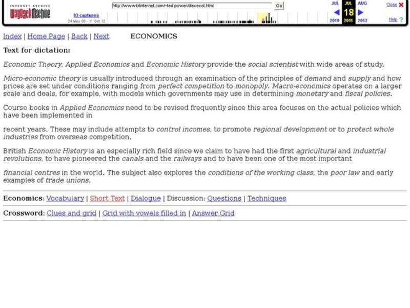 Economics Dictation Lesson Plan