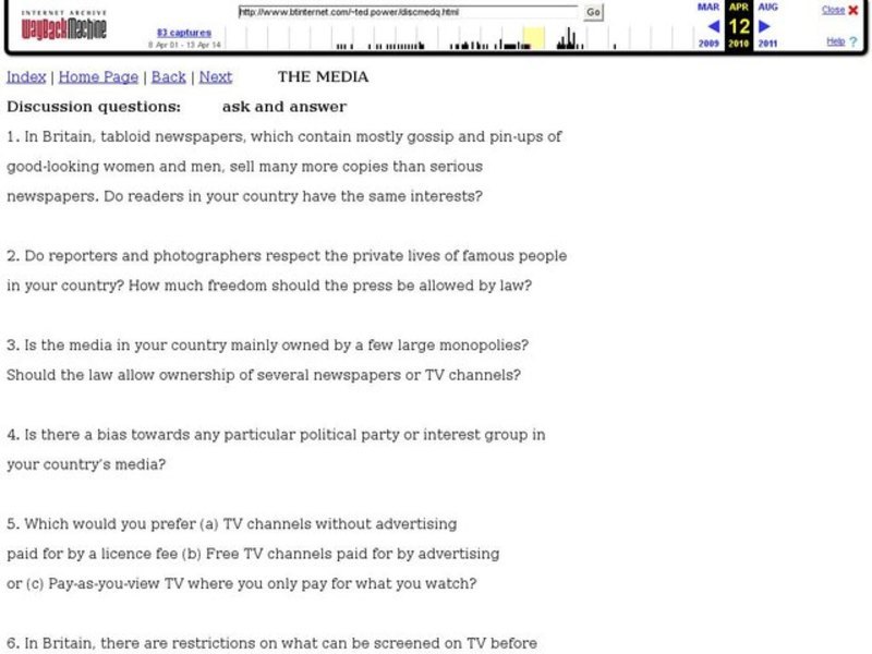 Discussion:  The Media Lesson Plan