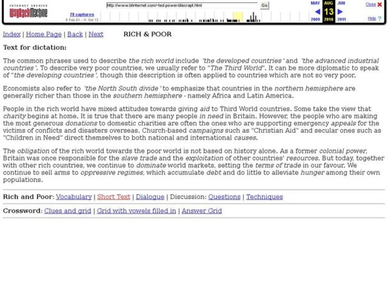 Rich and Poor Dictation Lesson Plan