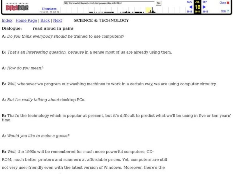Dialogue:  Science and Technology Lesson Plan