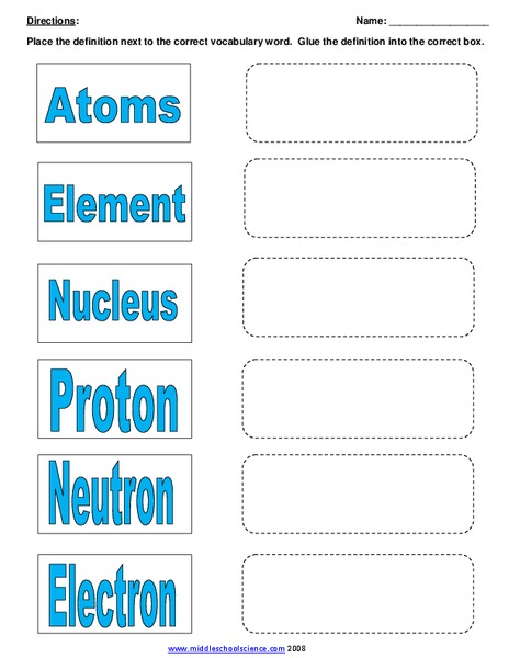Elements Worksheet