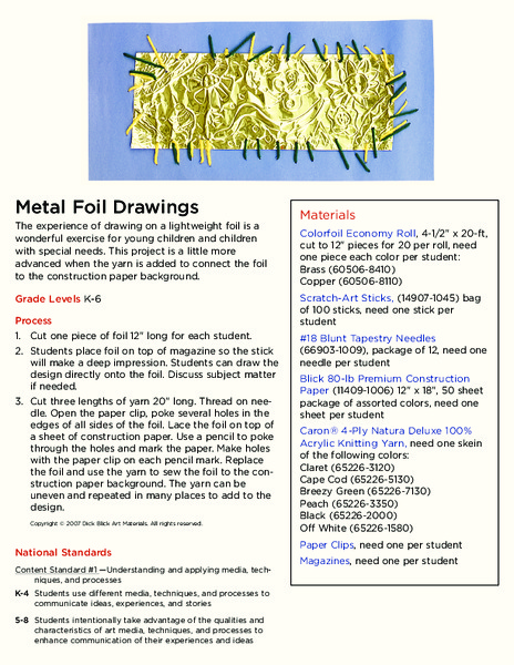 Metal Foil Drawings Lesson Plan