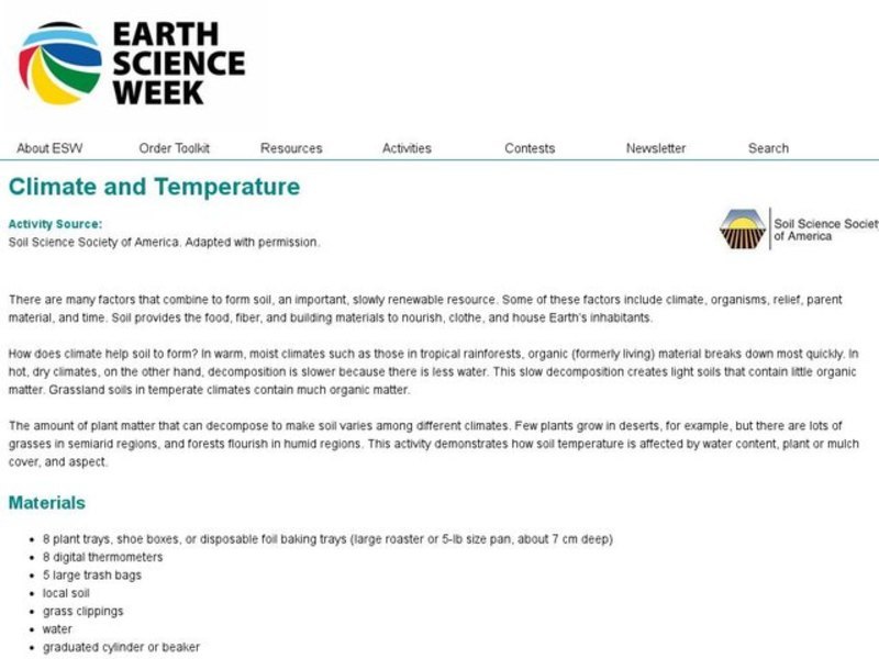 Climate and Temperature Lesson Plan