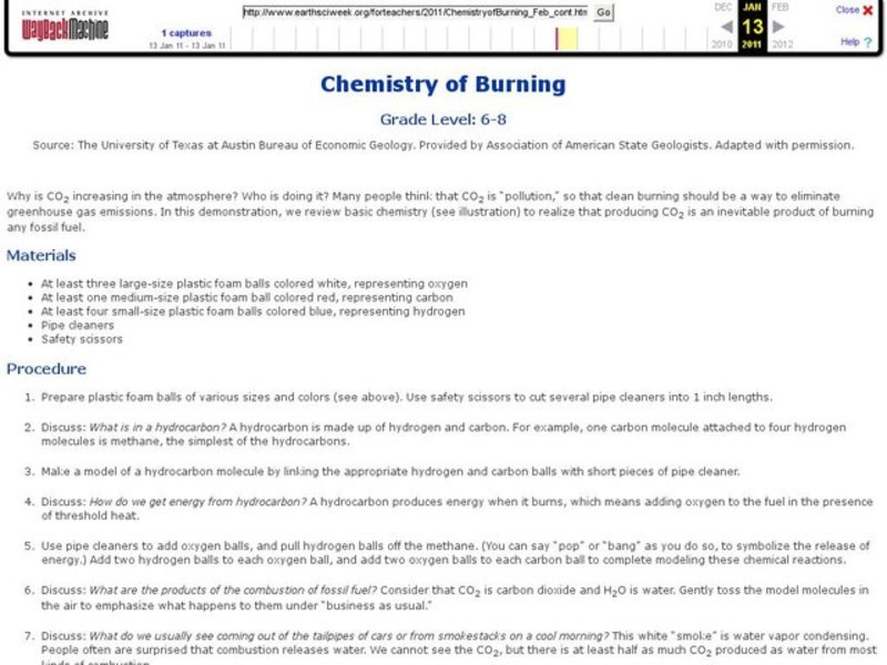 Chemistry of Burning Lesson Plan