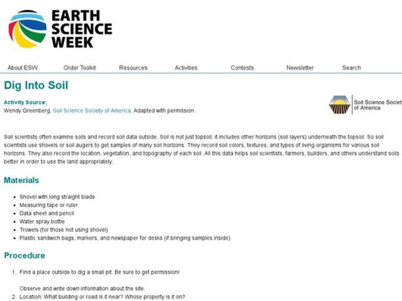 Dig Into Soil Lesson Plan