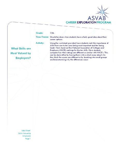 Career Exploration Program Worksheet