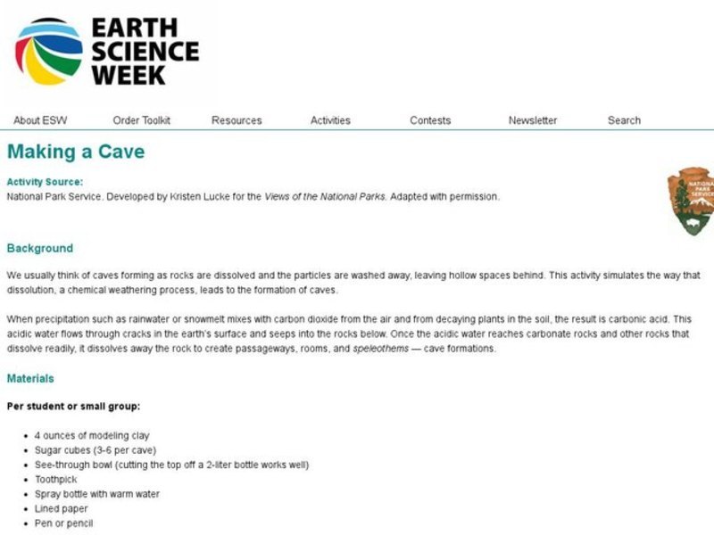 Making a Cave Lesson Plan