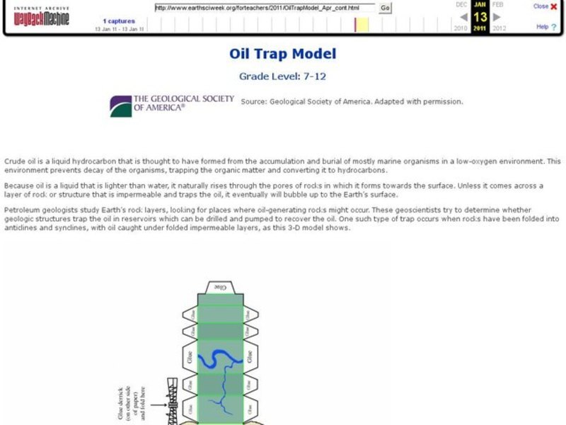 Oil Trap Model Lesson Plan