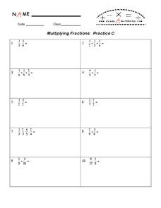 Multiplying Fractions:  Practice C Lesson Plan
